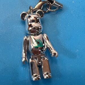 Silver Bear Keychain Charm